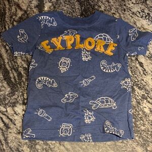 Carter's Blue 'Explore' Graphic Tee with Yellow Lettering